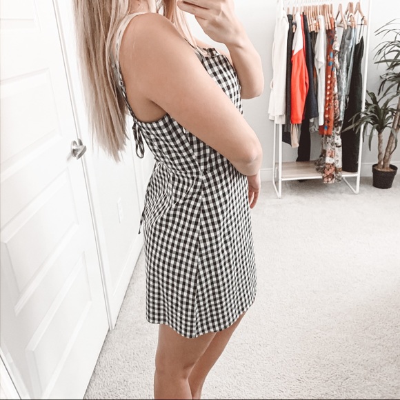 Lulu's Sawyer Black and White Gingham Mini Dress - Picture 3 of 6